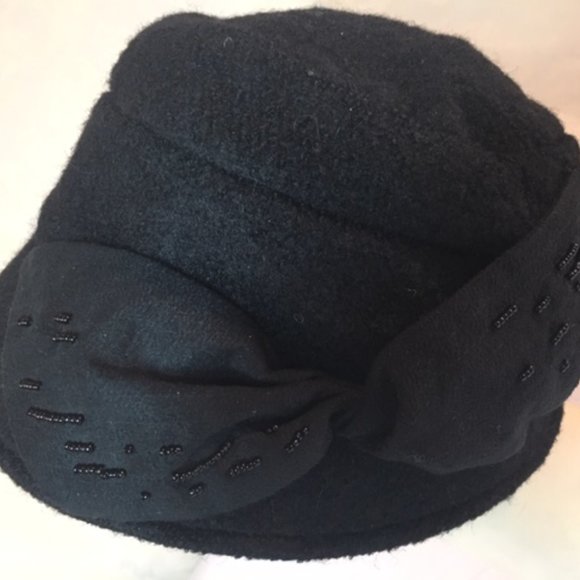Vintage Saks Fifth Ave Black Wool Hat main image 3